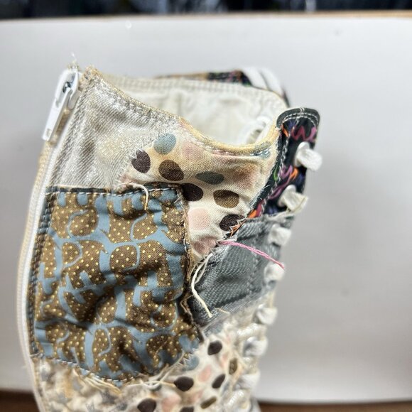 Converse Chuck Taylor Knee High Women Size 6 Patchwork Sneakers Back Zip - Picture 3 of 14